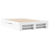 Bed Frame without Mattress White 135x190 cm Double Engineered Wood 3295506