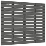 Wall Headboard Grey 126x3x91.5 cm Solid Wood Pine 824680