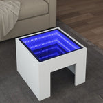 ZNTS Coffee Table with Infinity LED White 40x40x30 cm 847595