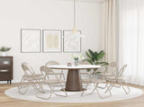 Folding Chair 8 pcs Sand 48 x 43.5 x 81 cm Faux Leather 42029053