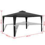 ZNTS Gazebo with Roof 3x4 m Dark Grey 41453