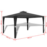 ZNTS Gazebo with Roof 3x4 m Dark Grey 41453