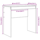 Desk White 80 x 40 x 76 cm 869386