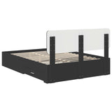 Bed Frame with Headboard Black 140 x 200 cm Engineered Wood 3412365