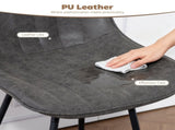 Set of 2 PU Leather Swivel Bar Stools - Grey T3398P423889