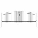 Double Gate with Lock Woerden Grey 400 x 149.5 cm Steel 42008855