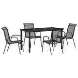 Garden Dining Set 5 pcs Black Powder-Coated Steel 3379137