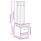 Hallway Cabinet with Hooks BODO Grey 50x40x157 cm 4016874
