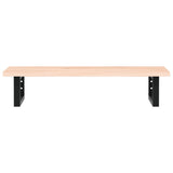 Basin Shelf Wall Mounted Steel and Solid Wood Oak 3302545