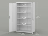 Five Shelf Lockable Steel Office Cabinet - White T3398P377407
