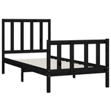 Bed Frame without Mattress Black 100x200 cm Solid Wood 3106827