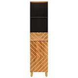 Bathroom Cabinet Brown and Black 38x33.5x160 cm Solid Wood Mango 356805