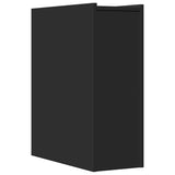 Narrow Bathroom Cupboard with Wheels Black Engineered Wood 855287