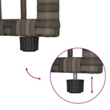 Outdoor Table Grey 80 x 40 x 40 cm Steel and Poly Rattan 42025147