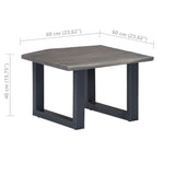 Coffee Table with Live Edges Grey 60x60x40 cm Solid Acacia Wood 247827