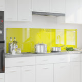 Kitchen Backsplash 2 pcs Yellow 90 x 50 cm Tempered Glass 3415477