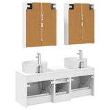 Bathroom Furniture Set 5 pcs White Engineered Wood and Glass 3406927