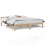 ZNTS Bed Frame without Mattress 180x200 cm Super King Solid Wood Pine 859235