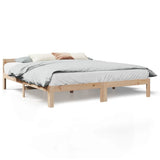 ZNTS Bed Frame without Mattress 180x200 cm Super King Solid Wood Pine 859235