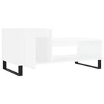 ZNTS Coffee Table High Gloss White 100x50x45 cm Engineered Wood 830838