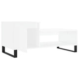 ZNTS Coffee Table High Gloss White 100x50x45 cm Engineered Wood 830838