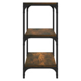 Book Cabinet Smoked Oak 40x33x70.5 cm Engineered Wood and Steel 819309