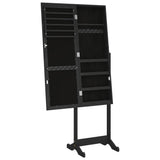 Mirror Jewellery Cabinet Free Standing Black 42x38x152 cm 353257