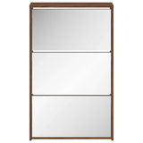 Shoe Cabinet with Mirror 3-Layer Brown Oak 63x17x102.5 cm 342640
