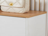 Narrow Shoe Cabinet, Slim Shoe Storage Cabinet with 3 Flip Drawers and Adjustable Shelves, 12 Pair T3398P328357