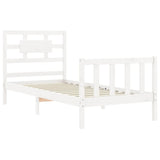 Bed Frame without Mattress White 90x200 cm Solid Wood Pine 3192542