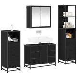 Bathroom Furniture Set 4 pcs Black Oak Engineered Wood 3402568
