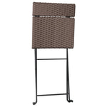 Folding Bistro Chairs 2 pcs Brown Poly Rattan and Steel 319987
