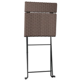 Folding Bistro Chairs 2 pcs Brown Poly Rattan and Steel 319987