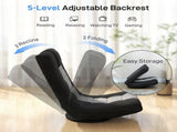Floor Chair, Folding Floor Sofa with Adjustable Backrest, Wide Seat, Swivel Base, Black T3398P554112