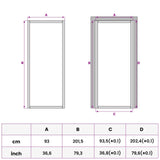 Interior Door 93 x 201.5 cm Tempered Glass and Aluminium 42054103