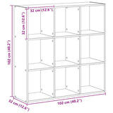Bookcase Artisian Oak 102x32x102 cm Engineered Wood 852824