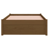 Bed Frame without Mattress Honey Brown Solid Wood 75x190 cm Small Single 814912