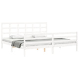 Bed Frame without Mattress White 200x200 cm Solid Wood 3194007