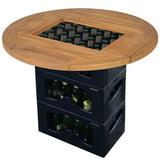 Beer Crate Tabletop Teak 70 cm 43807