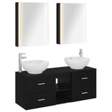 Bathroom Furniture Set 5 pcs Black Oak 3406968