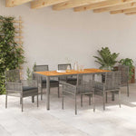 Garden Dining Set 7 pcs Grey Poly rattan 3334913
