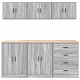 Garage Cabinets 6 pcs Grey Sonoma Engineered Wood 3328346