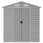 Garden Shed Light Grey 191x810x198 cm Galvanised Steel 3188250
