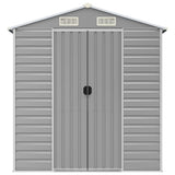 Garden Shed Light Grey Galvanised Steel Medium Garden Shed 3188244