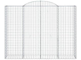 Arched Gabion Baskets 8 pcs 200x50x200/220 cm Galvanised Iron 3146431