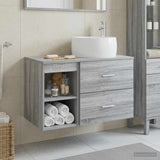 Bathroom Furniture Set 2 pcs Grey Sonoma Engineered Wood 3403925