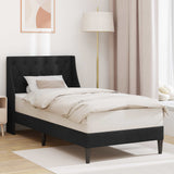 Bed Frame with Headboard Black 90 x 190 cm Velvet 42027456