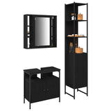 Bathroom Furniture Set 3 pcs Black Oak Engineered Wood 3334395