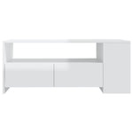 ZNTS Coffee Table High Gloss White 102x55x42 cm Engineered Wood 810923