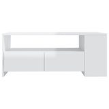 ZNTS Coffee Table High Gloss White 102x55x42 cm Engineered Wood 810923